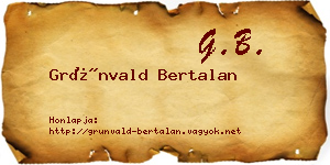 Grünvald Bertalan névjegykártya