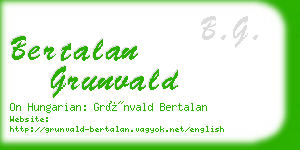 bertalan grunvald business card